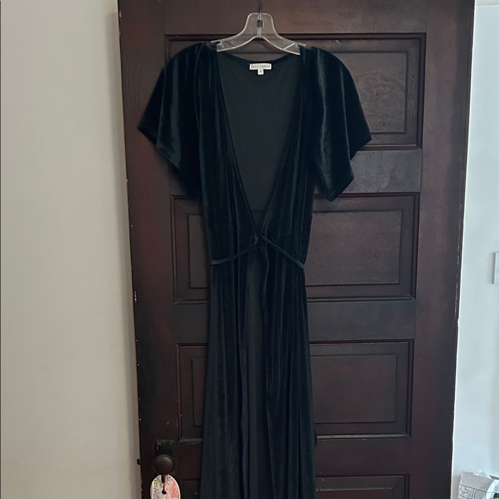 Baltic Born Green Velvet Maxi Dress